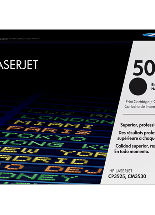 HP 504A Black  LaserJet Toner Cartridge (CE250A)-Genuine