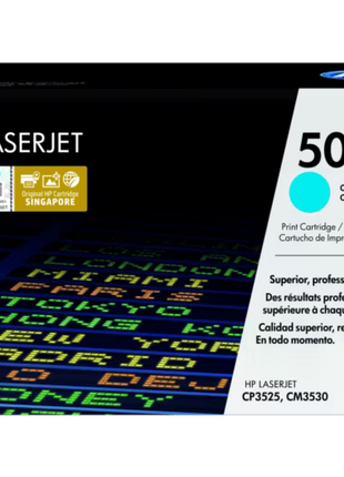 HP 504A Cyan  LaserJet Toner Cartridge (CE251A)-Genuine