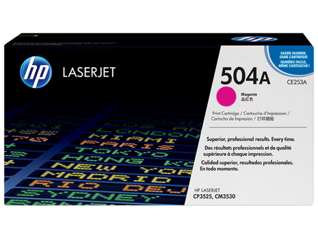 HP 504A Magenta LaserJet Toner Cartridge  (CE253A)-Genuine