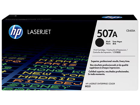 HP 507A Black  LaserJet Toner Cartridge (CE400A)-Genuine