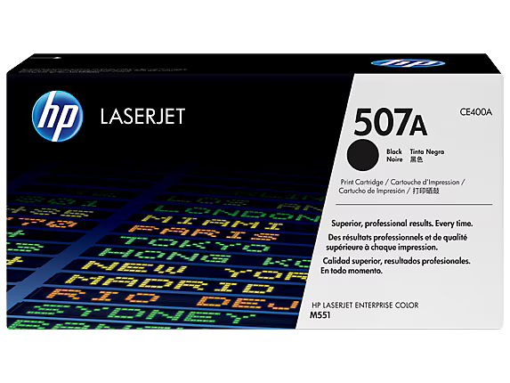 HP 507A Black  LaserJet Toner Cartridge (CE400A)-Genuine