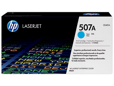 HP 507A Cyan  LaserJet Toner Cartridge (CE401A)-Genuine