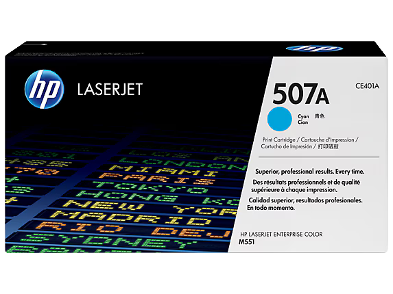 HP 507A Cyan  LaserJet Toner Cartridge (CE401A)-Genuine