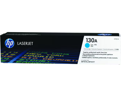 HP 130A Cyan LaserJet Toner Cartridge(CF351A)-Genuine