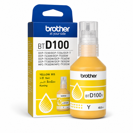 Brother BTD100 Yellow Ink Bottle 48.8ml