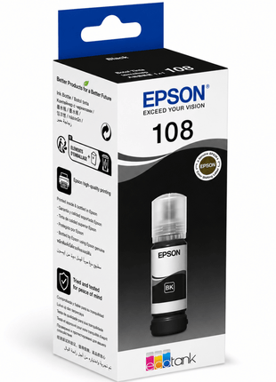Epson Ecotank 108 Black Ink Bottle 70ml - Emerging Computers Ltd