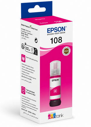 Epson Ecotank 108 Magenta Ink Bottle 70ml - Emerging Computers Ltd