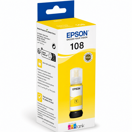 Epson Ecotank 108 Yellow Ink Bottle 70ml - Emerging Computers Ltd