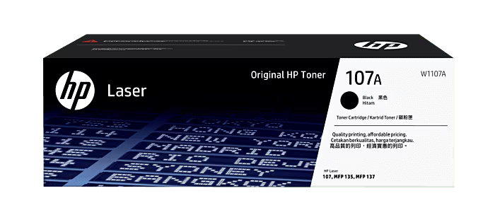 HP 107A Black Laser Toner Cartridge (W1107A)-Genuine